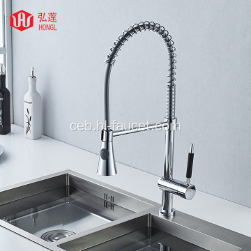 Ang Chrome Plet-out Sprayer Kusina Flexible Sink Kuschen Faucet